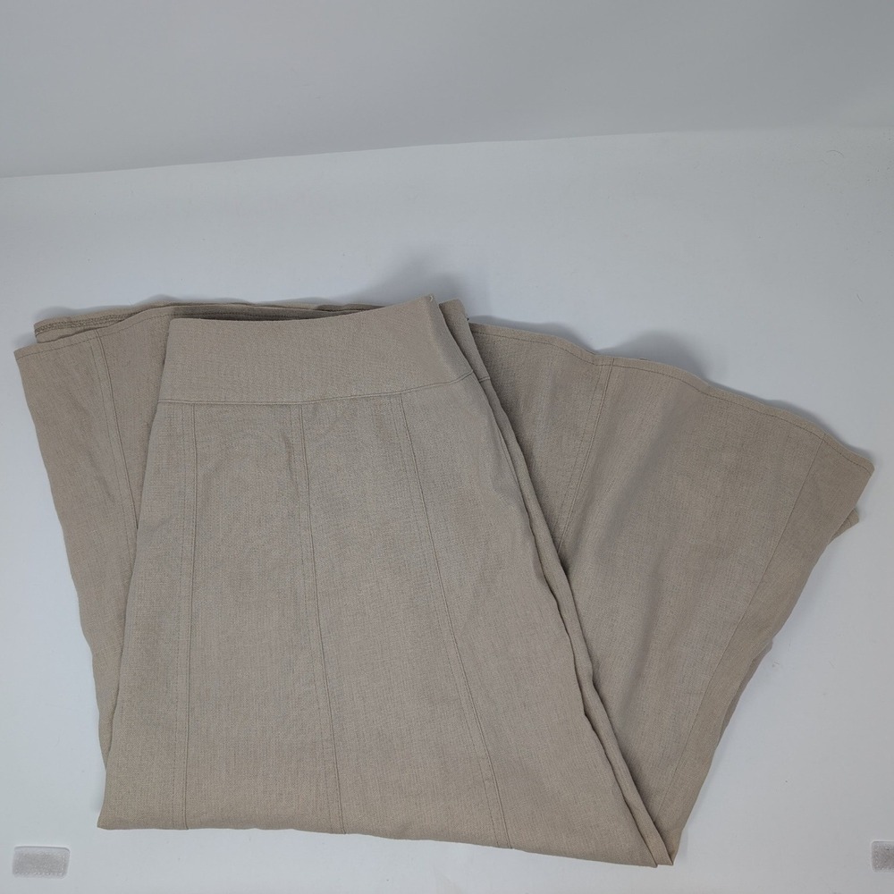 Dress Barn Tan Linen Blend Flared Panel A-Line Midi Skirt Women's Size 14 - Picture 12 of 13